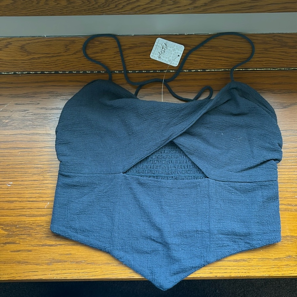 Free people cutout cross strap tank